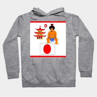 Sporty Japan Design on Green Background Hoodie